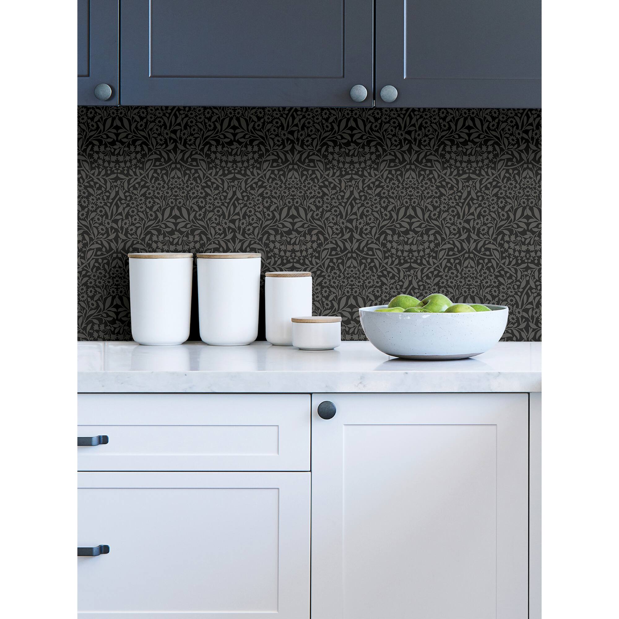 NuWallpaper Charcoal Darcy Peel & Stick Wallpaper